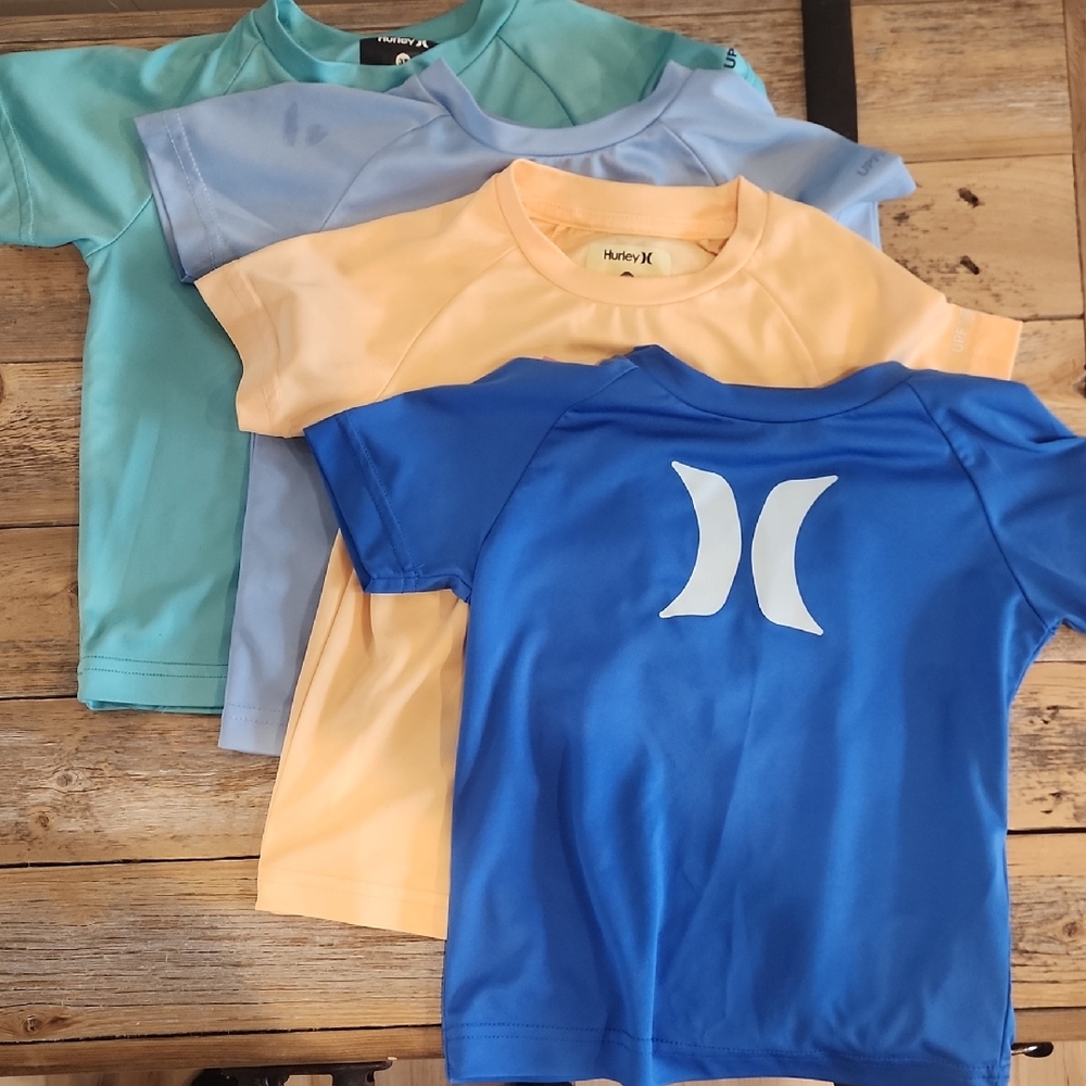 Hurley Kids Rashguard Set - Blue, Peach, Aqua